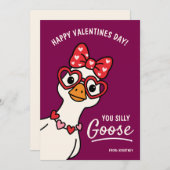 Silly Goose Kids Classroom Valentines Day Notitiekaartje (Voorkant / Achterkant)