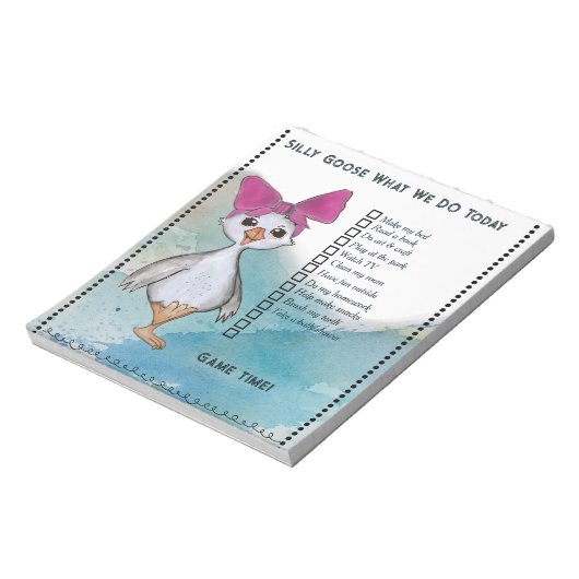 Silly Goose Kids Custom Daily Routine Checklist Notitieblok (Linkerzijde)