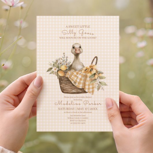 Silly Goose Lemon Baby Shower Kaart
