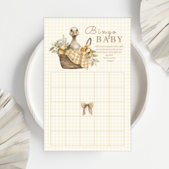 Silly Goose Lemon Watercolor Baby Shower Bingo (Creator heeft geüpload)