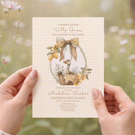 Silly Goose Lemon Watercolor Baby Shower Kaart