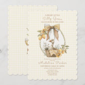 Silly Goose Lemon Watercolor Baby Shower Kaart (Voorkant / Achterkant)