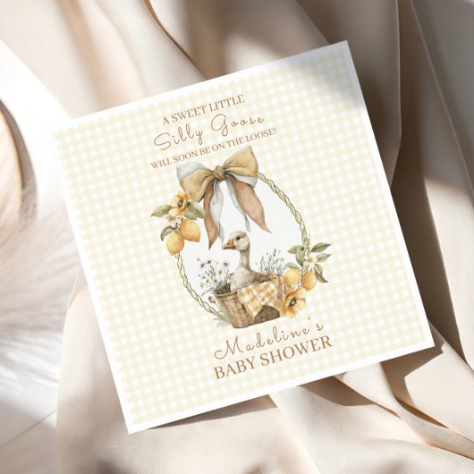 Silly Goose Lemon Watercolor Baby Shower Servet