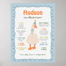 Silly Goose Milestone Board, Printable One Silly  Poster
