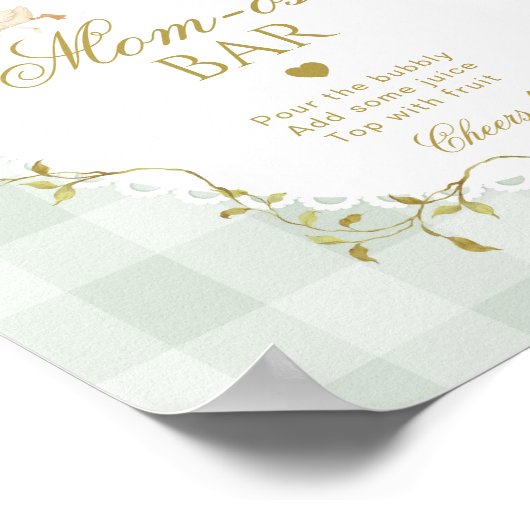 Silly Goose Momosa bar Green Gingham Poster (Hoek)