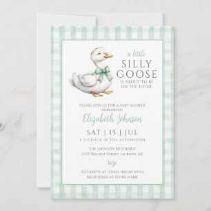 Silly Goose Neutral Baby Shower Photo QR Code Kaart
