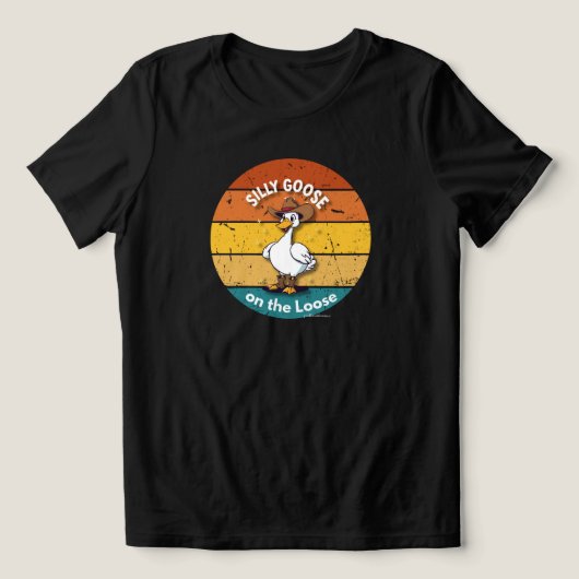 Silly Goose on the Loose – Cowboy Goose Funny West Tri-Blend Shirt (Design voorkant)