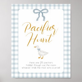 Silly Goose Pacifier Hunt Baby Shower Game  Poster