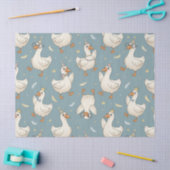 Silly Goose Party – Blue Background with Feathers Tissuepapier (Craft)