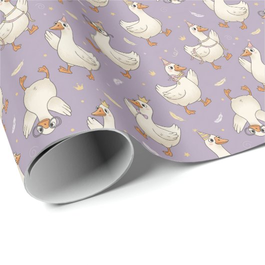 Silly Goose Party – Quirky Birthday Design Cadeaupapier (Rol Hoek)