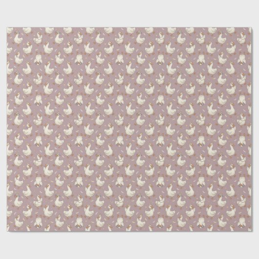 Silly Goose Party – Quirky Birthday Design Cadeaupapier (Vlak)