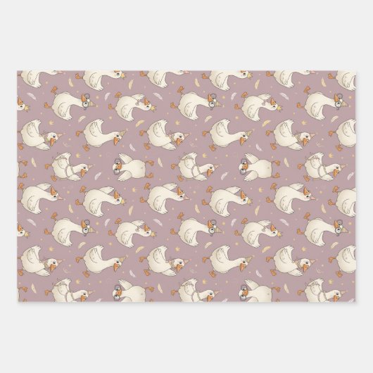 Silly Goose Party – Quirky Birthday Design Inpakpapier Vel (Voorkant 2)