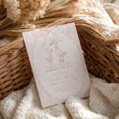 Silly Goose Pink Baby Girl Shower Kaart