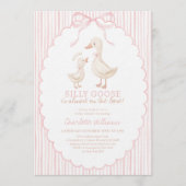 Silly Goose Pink Baby Girl Shower Kaart (Voorkant)