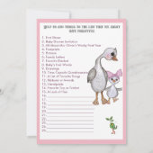 Silly Goose Pink Bow Birthday Time Capsule Game Kaart (Achterkant)