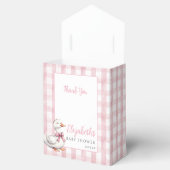Silly Goose Pink Gingham Baby Shower Bedankdoosjes (Geopend)