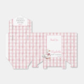 Silly Goose Pink Gingham Baby Shower Bedankdoosjes (Uitgevouwen)