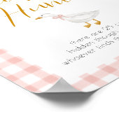 Silly Goose Pink Gingham Baby Shower Pacifier Hunt Poster (Hoek)