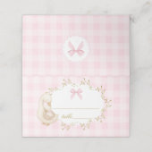 Silly Goose Pink Gingham baby shower Plaatskaartje (Buitenkant ongevouwen)
