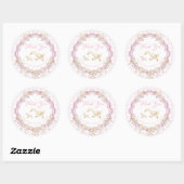 Silly Goose Pink Gingham Baby Shower Thank You Ronde Sticker (Vel)