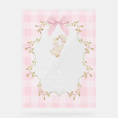 Silly Goose Pink Gingham Baby Shower Welcome Acryl Bord (Voorkant)