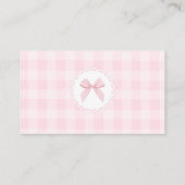 Silly Goose Pink Gingham Diaper raffle ticket Informatiekaartje (Achterkant)