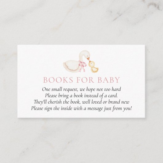 Silly Goose Pink Girl Books for Baby insert card Informatiekaartje (Voorkant)