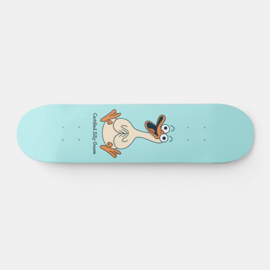 Silly Goose, Quirky, Funny Cartoon Goose Persoonlijk Skateboard (Horizontaal)
