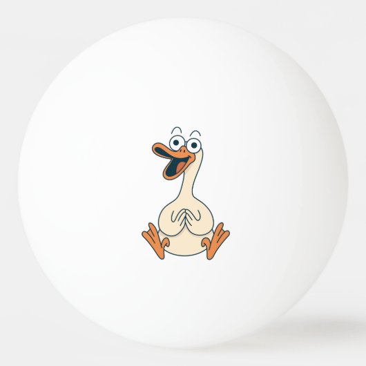 Silly Goose, Quirky, Funny Cartoon Goose Pingpongbal (Voorkant)