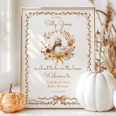 Silly Goose Rustic Fall Baby Shower Welcome Poster