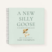 Silly Goose Sage Baby Shower Guest Book Notitieboek (Voorkant)