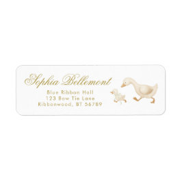 Silly Goose Sage Baby Shower Return Address Etiket