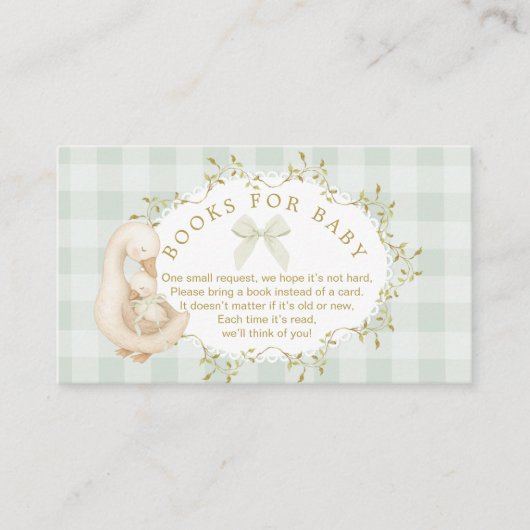 Silly Goose Sage Bow Gingham Books for baby Informatiekaartje (Voorkant)