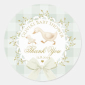 Silly Goose Sage Gender Neutral Thank you Ronde Sticker (Voorkant)