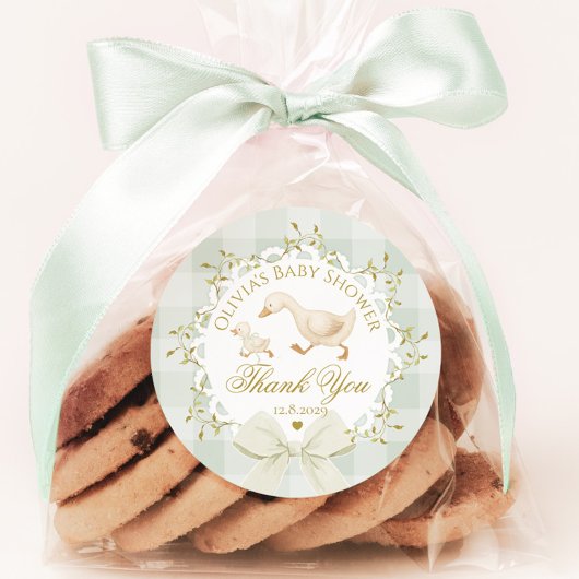 Silly Goose Sage Gender Neutral Thank you Ronde Sticker