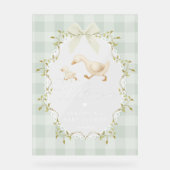 Silly Goose Sage Gingham Baby Shower Welcome Acryl Bord (Voorkant)