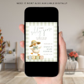 Silly Goose Sage Gingham Welcome to Baby Shower Poster