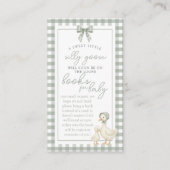 Silly Goose Sage Green Coquette Books for Baby Informatiekaartje (Voorkant)