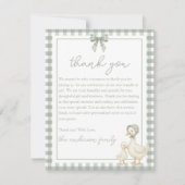 Silly Goose Sage Green Coquette Flat Bedankkaart (Voorkant)