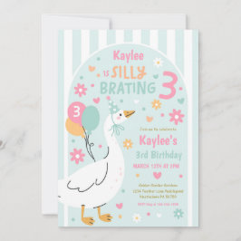 Silly Goose Silly-Brating Three Birthday Party  Kaart