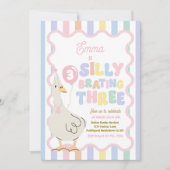 Silly Goose Silly-Brating Three Birthday Party  Kaart (Voorkant)