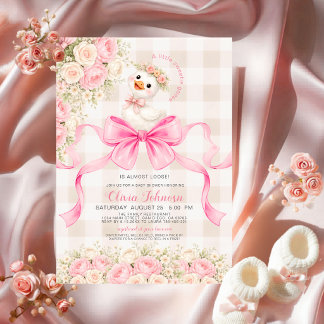 Silly Goose Sweetie Goose Pink Gingham Baby Shower Kaart