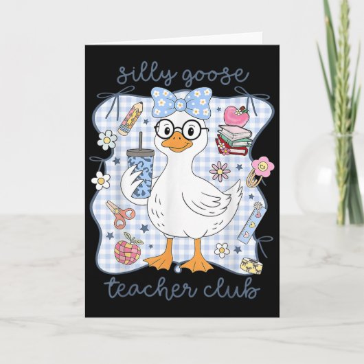 Silly Goose Teacher Club Back To School Funny Firs Kaart (Voorkant)