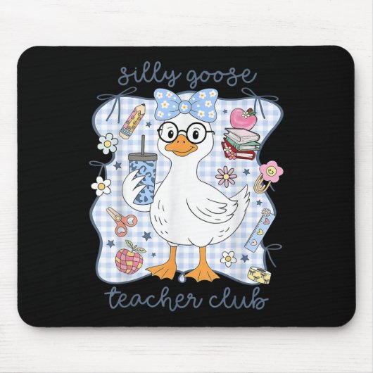 Silly Goose Teacher Club Back To School Funny Firs Muismat (Voorkant)