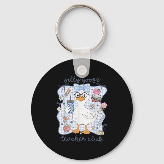 Silly Goose Teacher Club Back To School Funny Firs Sleutelhanger (Voorkant)