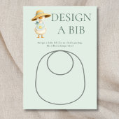 Silly Goose Teal Design Bib Baby Shower Game Card Kaart