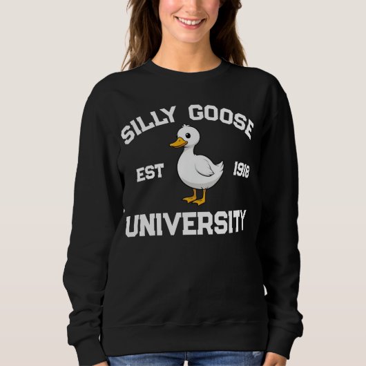 Silly Goose University Sweatshirt, custom Silly Go Trui (Voorkant)