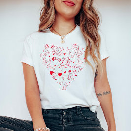Silly Goose Valentine Heart | Funny Cute Goose  T-shirt