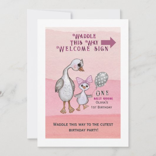 Silly Goose| Waddle This Way Welcome Sign Kaart (Voorkant)