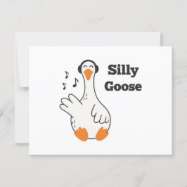 Silly Goose Wearing Headphones – Cute Funny Goose Briefkaart